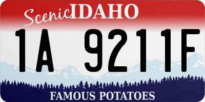 ID license plate 1A9211F
