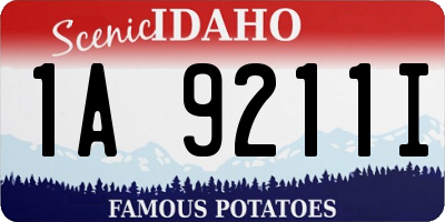 ID license plate 1A9211I