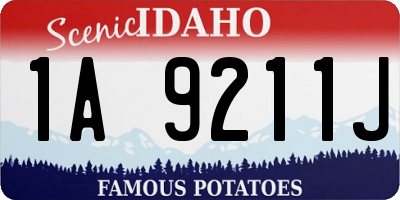 ID license plate 1A9211J