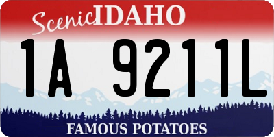 ID license plate 1A9211L
