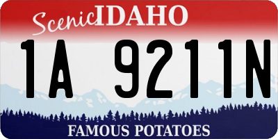 ID license plate 1A9211N