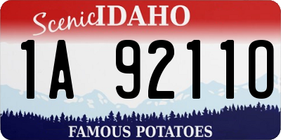 ID license plate 1A9211O