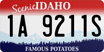 ID license plate 1A9211S