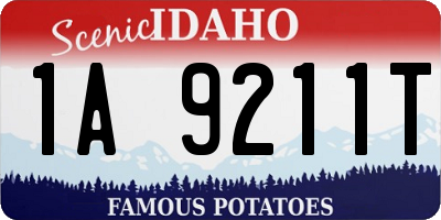 ID license plate 1A9211T