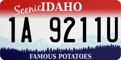 ID license plate 1A9211U