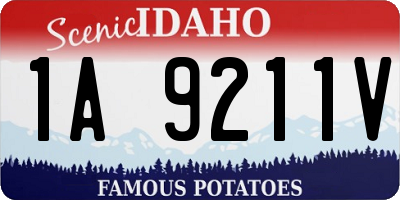 ID license plate 1A9211V