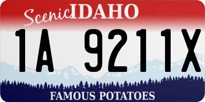 ID license plate 1A9211X
