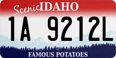 ID license plate 1A9212L