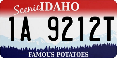 ID license plate 1A9212T