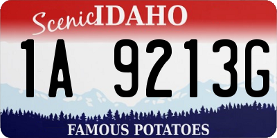ID license plate 1A9213G