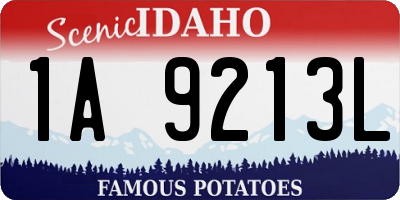 ID license plate 1A9213L