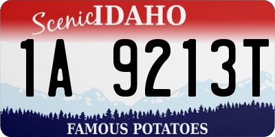 ID license plate 1A9213T