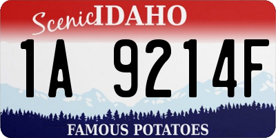ID license plate 1A9214F