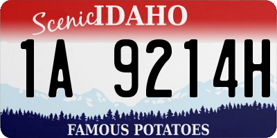 ID license plate 1A9214H