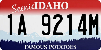ID license plate 1A9214M