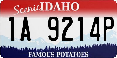 ID license plate 1A9214P