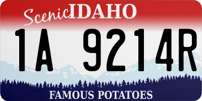 ID license plate 1A9214R