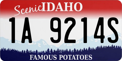 ID license plate 1A9214S