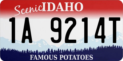 ID license plate 1A9214T