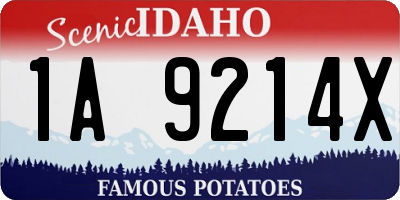 ID license plate 1A9214X