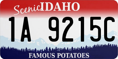 ID license plate 1A9215C