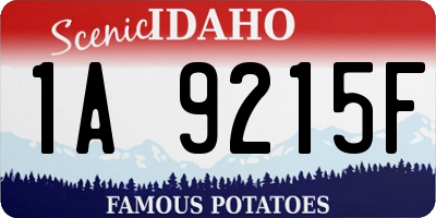 ID license plate 1A9215F