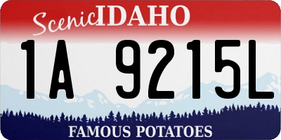 ID license plate 1A9215L