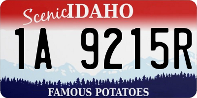 ID license plate 1A9215R
