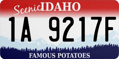 ID license plate 1A9217F
