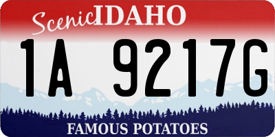 ID license plate 1A9217G