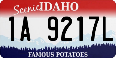 ID license plate 1A9217L