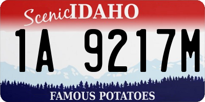 ID license plate 1A9217M