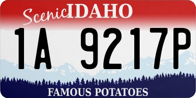 ID license plate 1A9217P