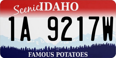 ID license plate 1A9217W