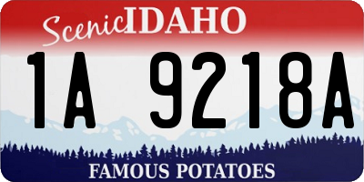 ID license plate 1A9218A