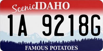 ID license plate 1A9218G