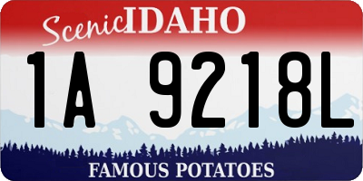 ID license plate 1A9218L