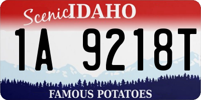 ID license plate 1A9218T