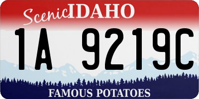 ID license plate 1A9219C