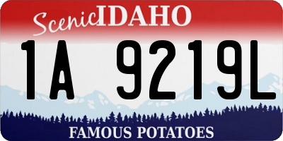 ID license plate 1A9219L