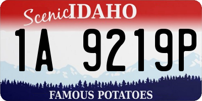 ID license plate 1A9219P