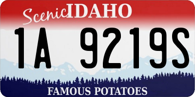 ID license plate 1A9219S