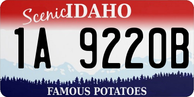 ID license plate 1A9220B