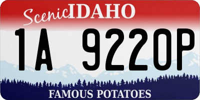 ID license plate 1A9220P