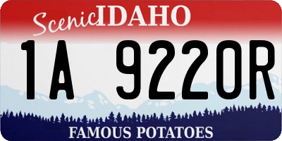 ID license plate 1A9220R