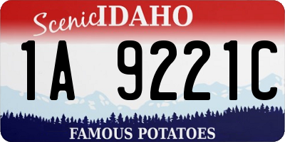 ID license plate 1A9221C