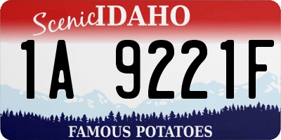ID license plate 1A9221F
