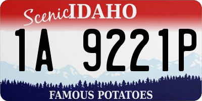 ID license plate 1A9221P