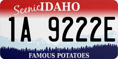 ID license plate 1A9222E