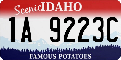 ID license plate 1A9223C